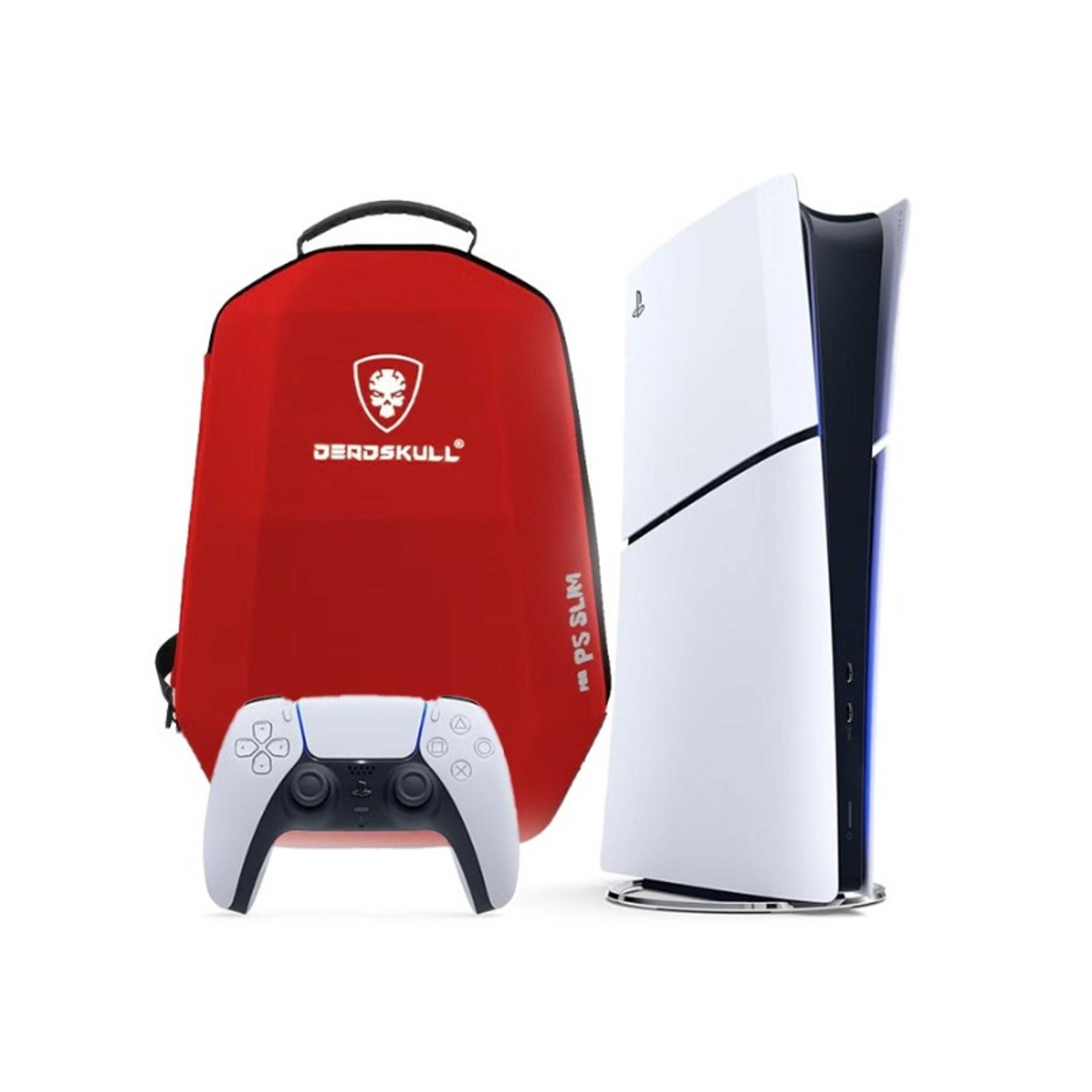 For Sony PS5 Slim Carrying Case Travel Storage Bag Compatible with PlayStation 5 Slim Red - Product Main Image